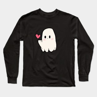 Ghost Heart Shirt Valentines day Creepy Cute Long Sleeve T-Shirt